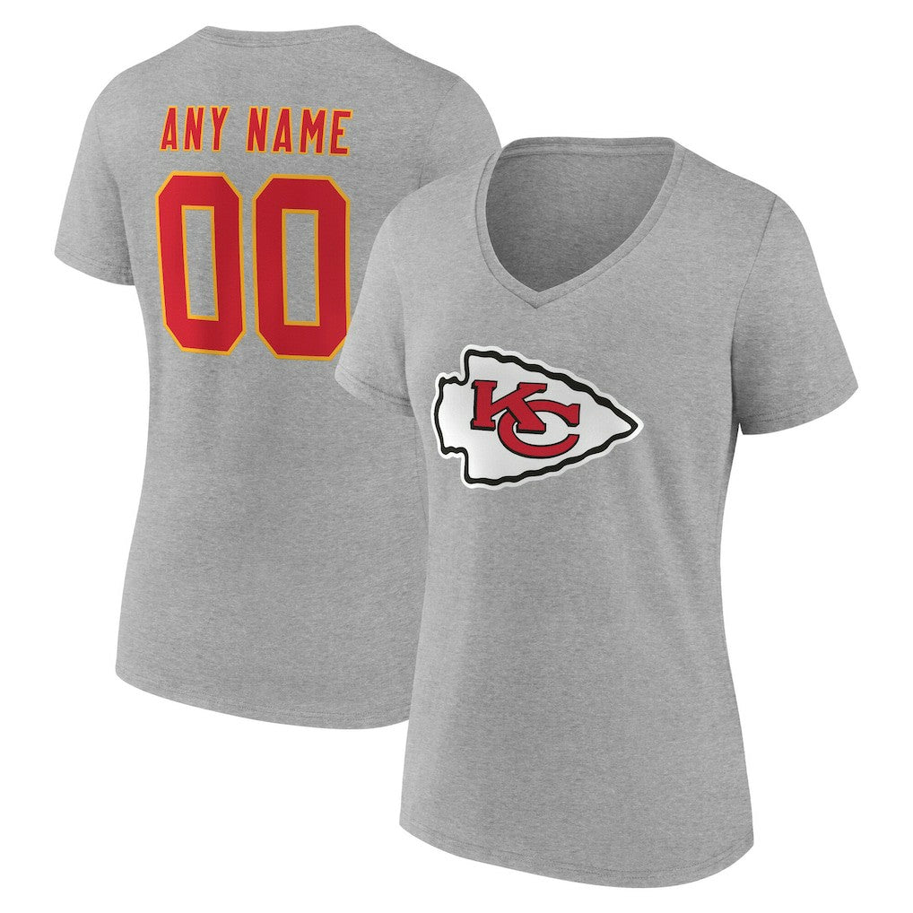 Women's Team Authentic Personalized Name & Number V-Neck T-Shirt - Kansas City Chiefs T-shirts