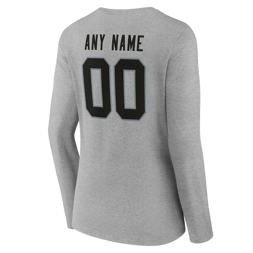 Women's Team Authentic Personalized Name & Number Long Sleeve V-Neck T-Shirt - Las Vegas Raiders T-shirts