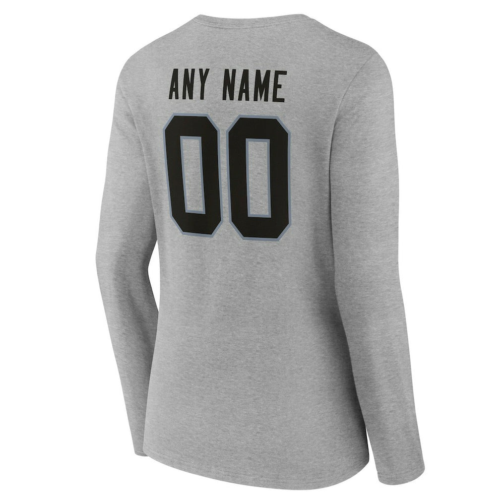 Women's Team Authentic Personalized Name & Number Long Sleeve V-Neck T-Shirt - Las Vegas Raiders T-shirts