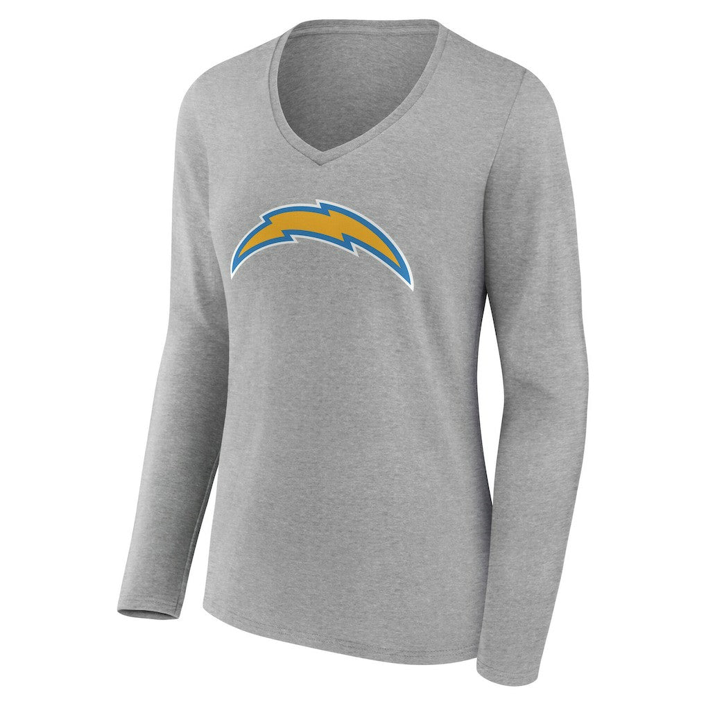 Women's Team Authentic Personalized Name & Number Long Sleeve V-Neck T-Shirt - Los Angeles Chargers T-shirts