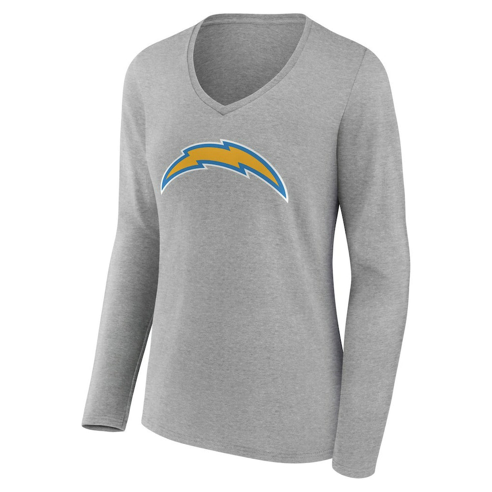 Women's Team Authentic Personalized Name & Number Long Sleeve V-Neck T-Shirt - Los Angeles Chargers T-shirts