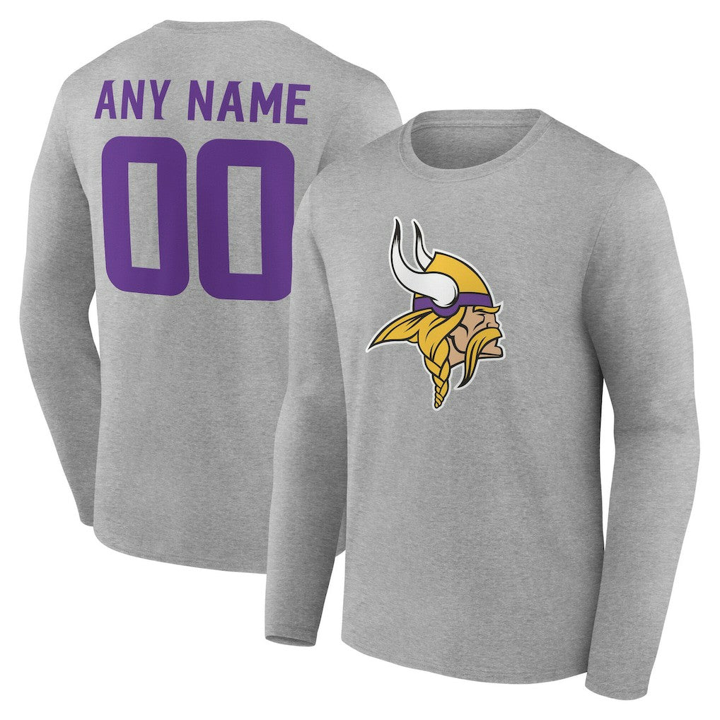 Team Authentic Personalized Name & Number Long Sleeve T-Shirt - Minnesota Vikings T-shirts