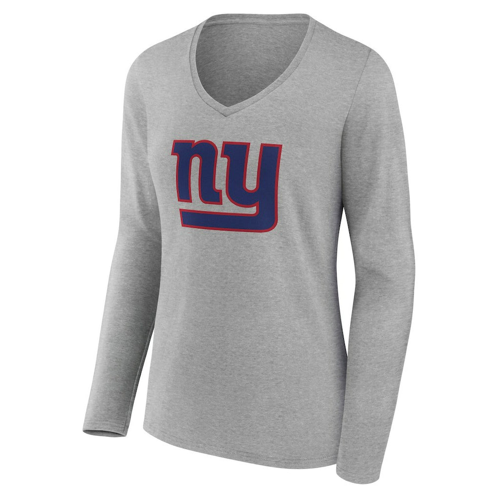 Women's Team Authentic Personalized Name & Number Long Sleeve V-Neck T-Shirt - New York Giants T-shirts