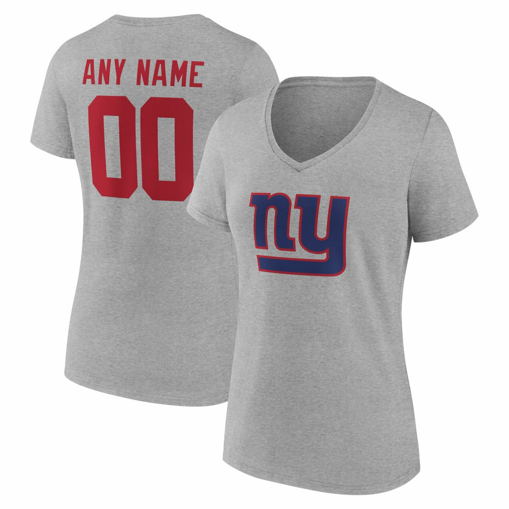 Women's Team Authentic Personalized Name & Number V-Neck T-Shirt - New York Giants T-shirts