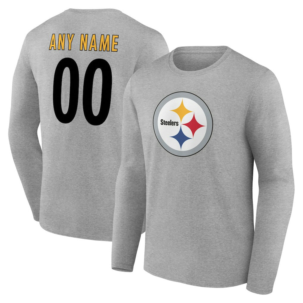 Team Authentic Personalized Name & Number Long Sleeve T-Shirt - Pittsburgh Steelers T-shirts