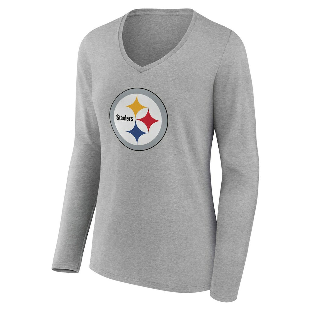 Women's Team Authentic Personalized Name & Number Long Sleeve V-Neck T-Shirt - Pittsburgh Steelers T-shirts
