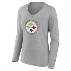 Women's Team Authentic Personalized Name & Number Long Sleeve V-Neck T-Shirt - Pittsburgh Steelers T-shirts