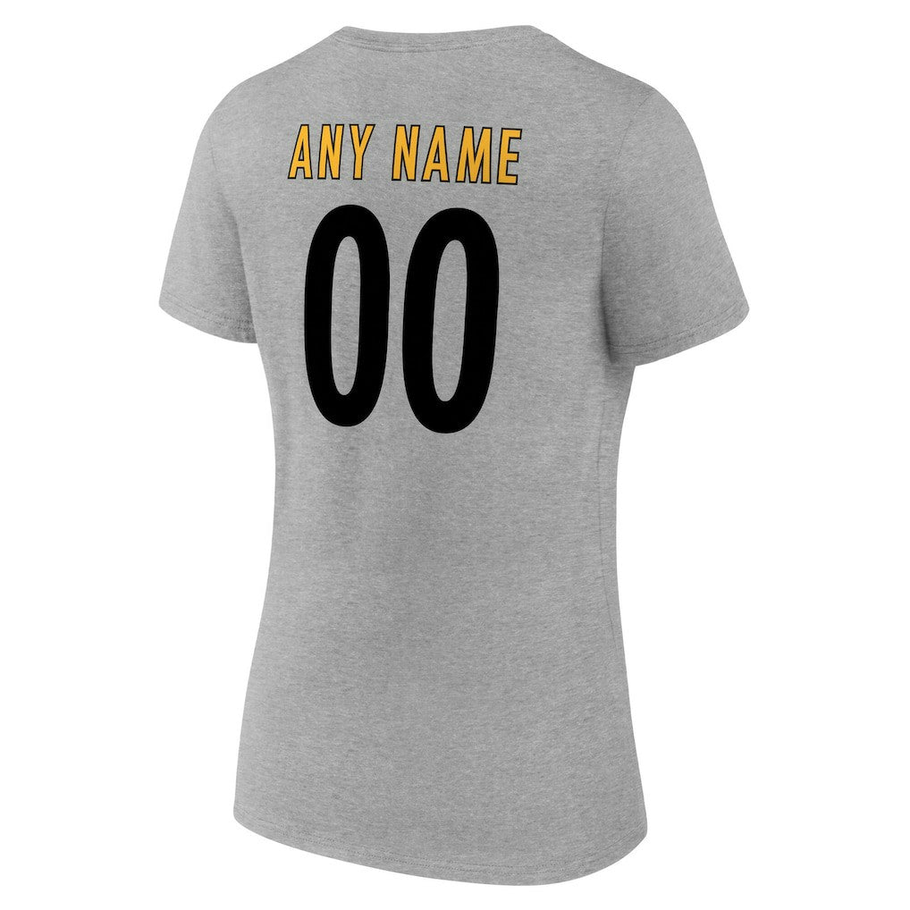 Women's Team Authentic Personalized Name & Number V-Neck T-Shirt - Pittsburgh Steelers T-shirts