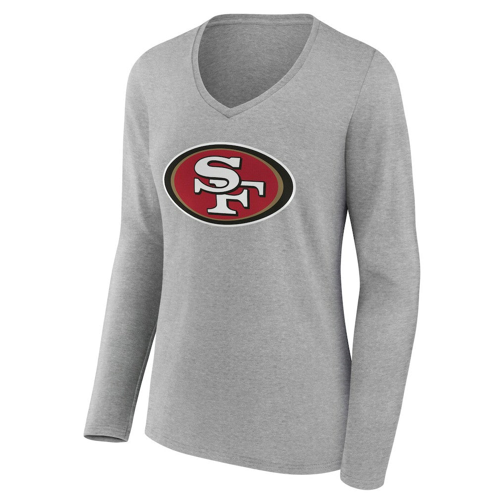 Women's Team Authentic Personalized Name & Number Long Sleeve V-Neck T-Shirt - San Francisco 49ers T-shirts