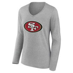 Women's Team Authentic Personalized Name & Number Long Sleeve V-Neck T-Shirt - San Francisco 49ers T-shirts