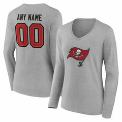 Women's Team Authentic Personalized Name & Number Long Sleeve V-Neck T-Shirt - Tampa Bay Buccaneers T-shirts