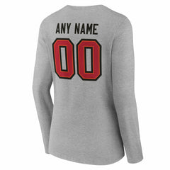 Women's Team Authentic Personalized Name & Number Long Sleeve V-Neck T-Shirt - Tampa Bay Buccaneers T-shirts