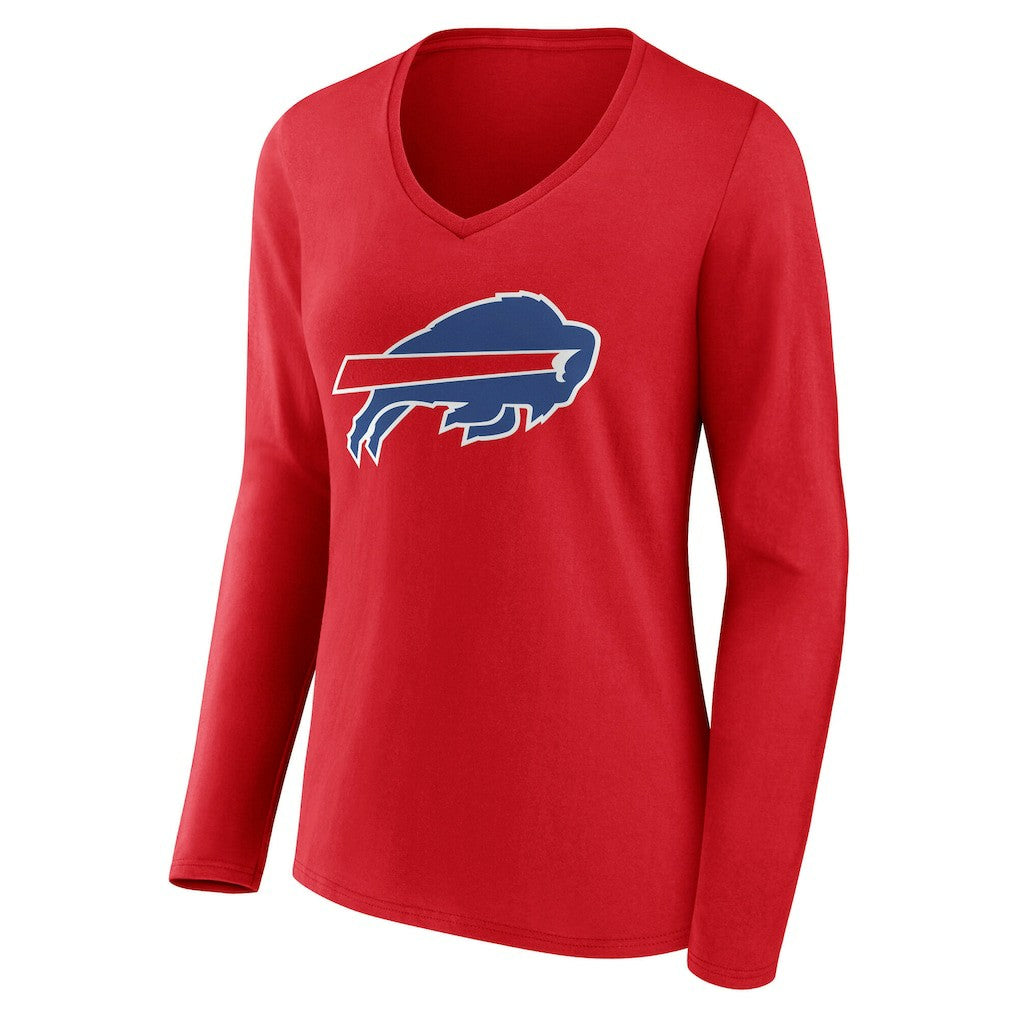 Women's Team Authentic Personalized Name & Number Long Sleeve V-Neck T-Shirt - Buffalo Bills T-shirts