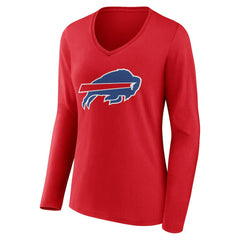 Women's Team Authentic Personalized Name & Number Long Sleeve V-Neck T-Shirt - Buffalo Bills T-shirts