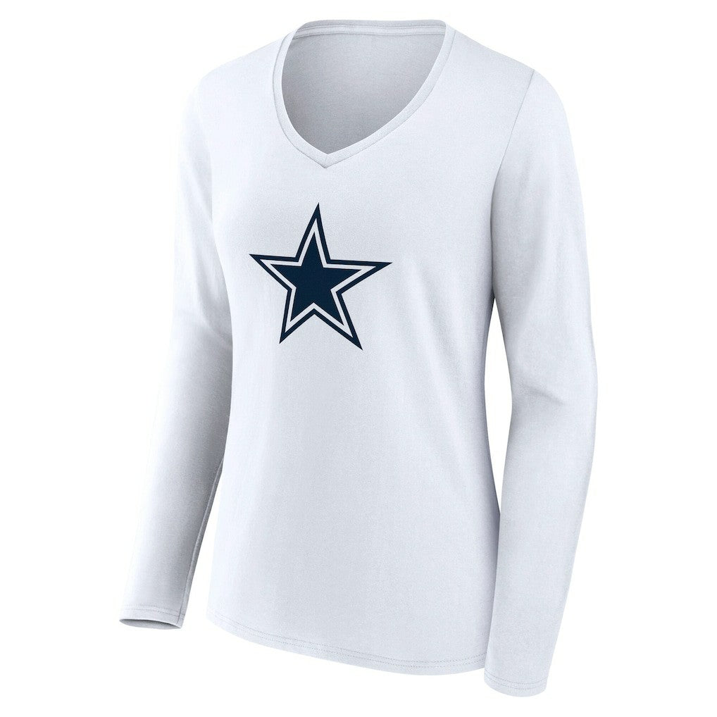 Women's Team Authentic Personalized Name & Number Long Sleeve V-Neck T-Shirt - Dallas Cowboys T-shirts