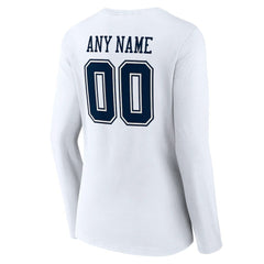 Women's Team Authentic Personalized Name & Number Long Sleeve V-Neck T-Shirt - Dallas Cowboys T-shirts