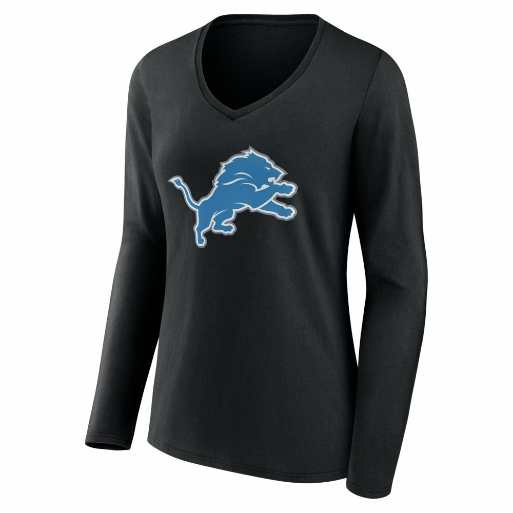 Women's Team Authentic Personalized Name & Number Long Sleeve V-Neck T-Shirt - Detroit Lions T-shirts