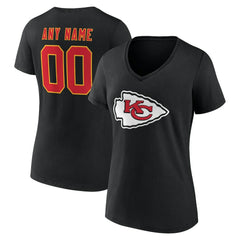 Women's Team Authentic Personalized Name & Number V-Neck T-Shirt - Kansas City Chiefs T-shirts