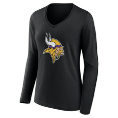 Women's Team Authentic Personalized Name & Number Long Sleeve V-Neck T-Shirt - Minnesota Vikings T-shirts