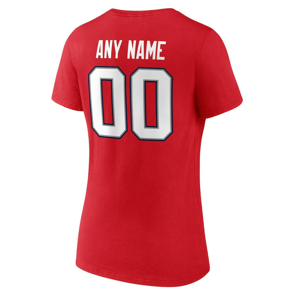 Women's Team Authentic Personalized Name & Number V-Neck T-Shirt - New England Patriots T-shirts