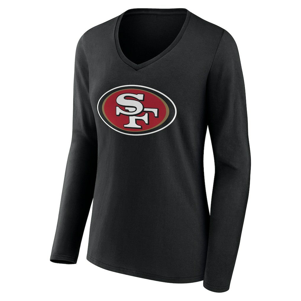 Women's Team Authentic Personalized Name & Number Long Sleeve V-Neck T-Shirt - San Francisco 49ers T-shirts