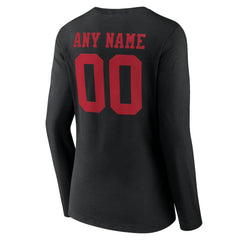 Women's Team Authentic Personalized Name & Number Long Sleeve V-Neck T-Shirt - San Francisco 49ers T-shirts