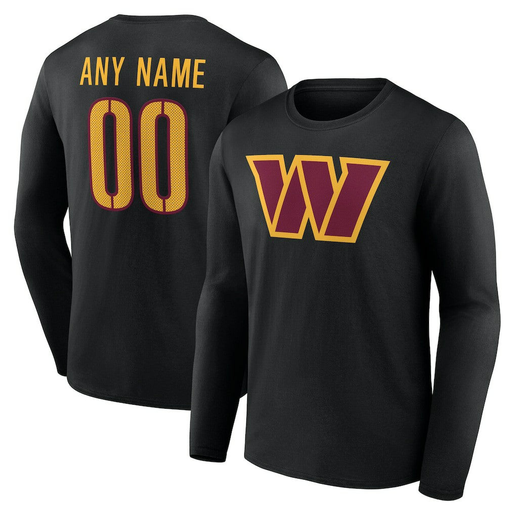 Team Authentic Personalized Name & Number Long Sleeve T-Shirt - Washington Commanders T-shirts