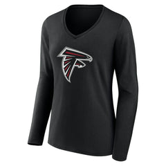 Women's Team Authentic Personalized Name & Number Long Sleeve V-Neck T-Shirt - Atlanta Falcons T-shirts