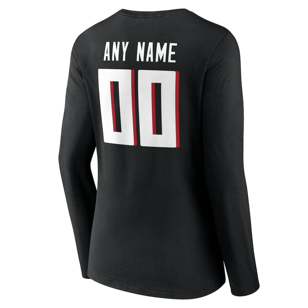Women's Team Authentic Personalized Name & Number Long Sleeve V-Neck T-Shirt - Atlanta Falcons T-shirts