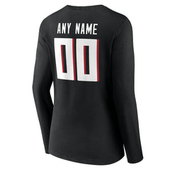 Women's Team Authentic Personalized Name & Number Long Sleeve V-Neck T-Shirt - Atlanta Falcons T-shirts
