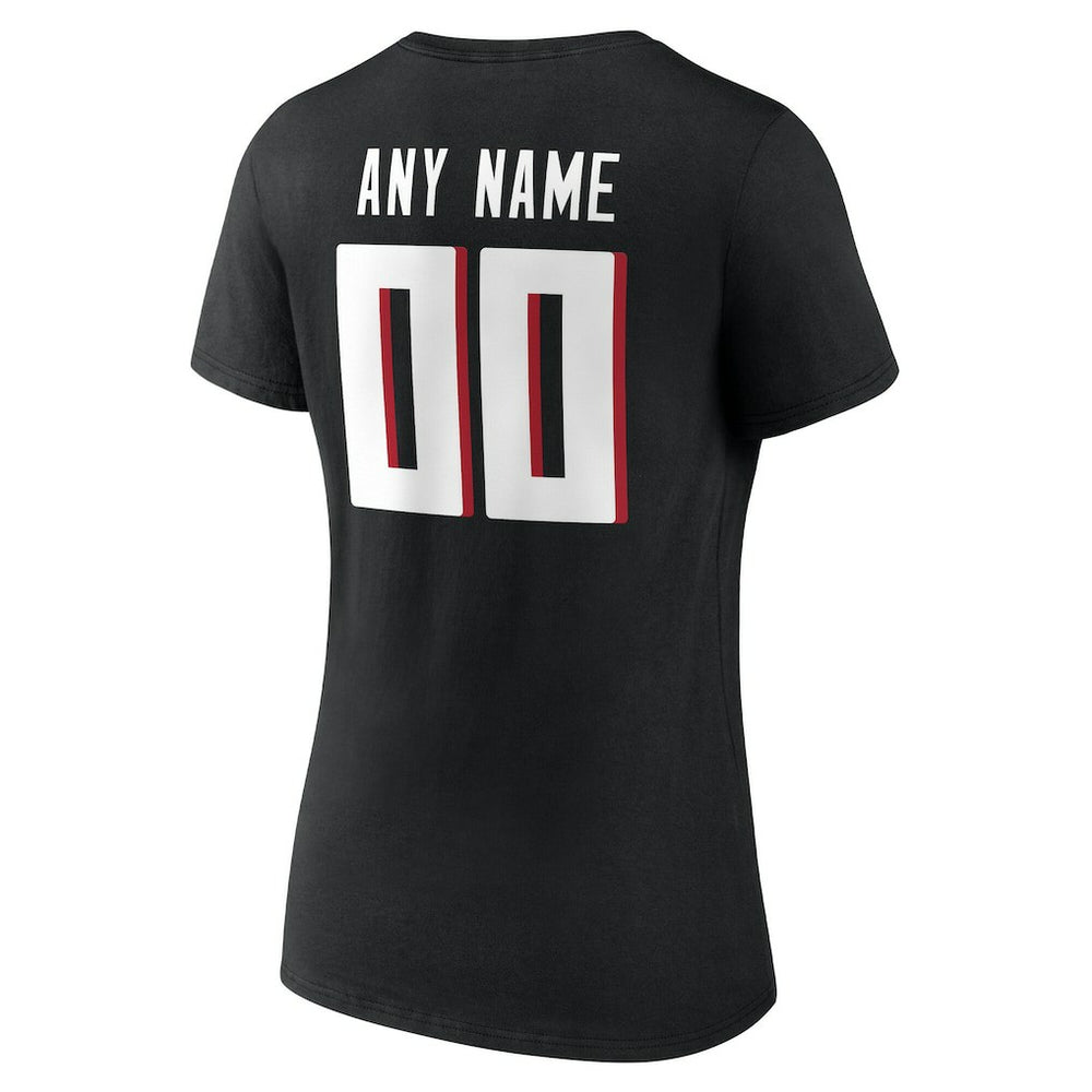 Women's Team Authentic Personalized Name & Number V-Neck T-Shirt - Atlanta Falcons T-shirts