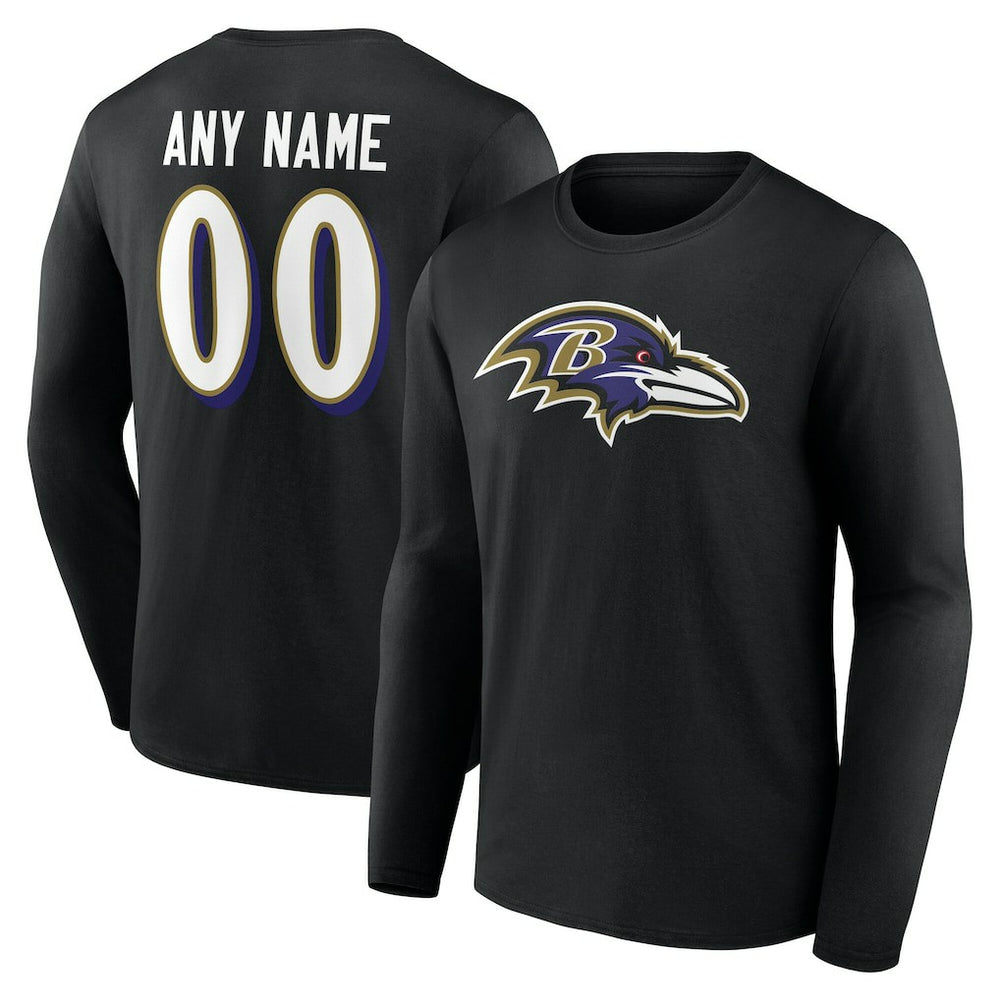 Team Authentic Personalized Name & Number Long Sleeve T-Shirt - Baltimore Ravens T-shirts