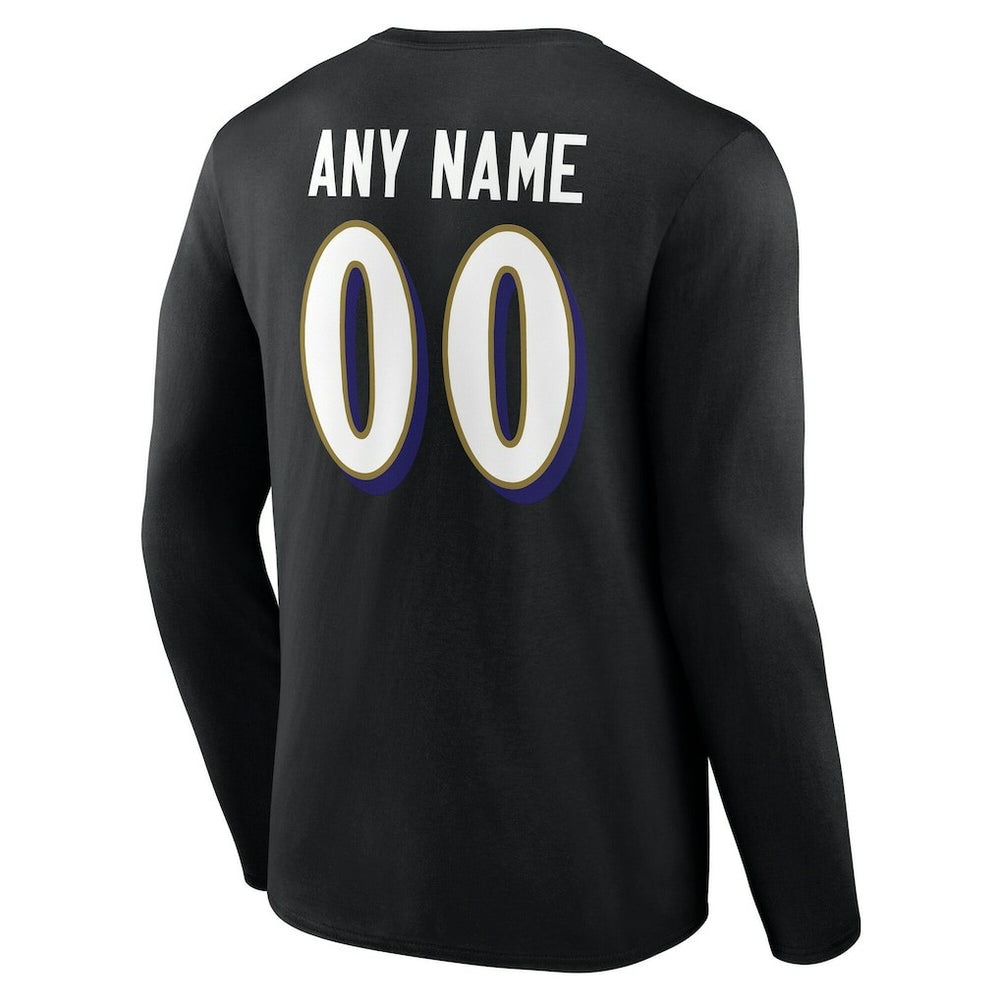 Team Authentic Personalized Name & Number Long Sleeve T-Shirt - Baltimore Ravens T-shirts