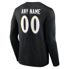 Team Authentic Personalized Name & Number Long Sleeve T-Shirt - Baltimore Ravens T-shirts