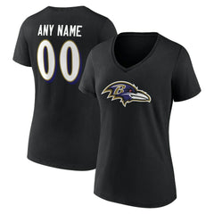 Women's Team Authentic Personalized Name & Number V-Neck T-Shirt - Baltimore Ravens T-shirts