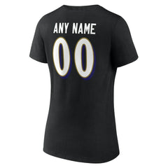 Women's Team Authentic Personalized Name & Number V-Neck T-Shirt - Baltimore Ravens T-shirts