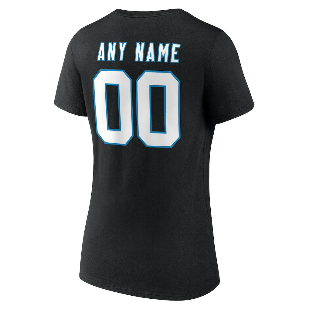 Women's Team Authentic Personalized Name & Number V-Neck T-Shirt - Carolina Panthers T-shirts