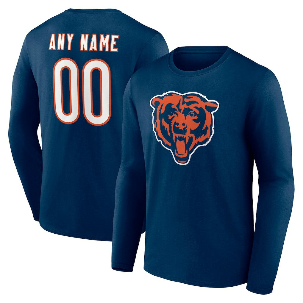 Team Authentic Personalized Name & Number Long Sleeve T-Shirt - Chicago Bears T-shirts