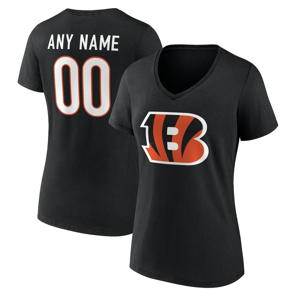 Women's Team Authentic Personalized Name & Number V-Neck T-Shirt - Cincinnati Bengals T-shirts