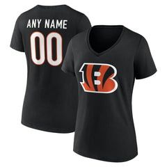 Women's Team Authentic Personalized Name & Number V-Neck T-Shirt - Cincinnati Bengals T-shirts