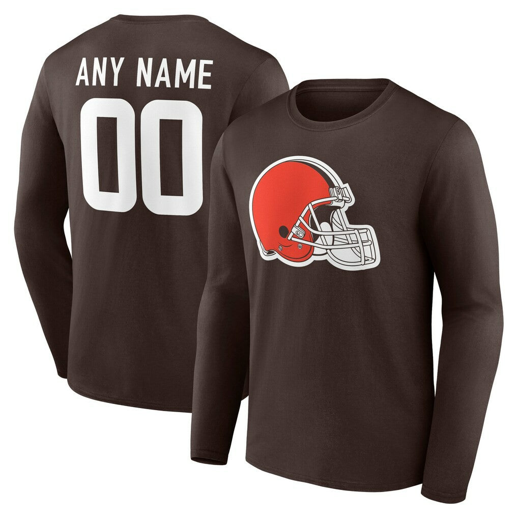 Team Authentic Personalized Name & Number Long Sleeve T-Shirt - Cleveland Browns T-shirts