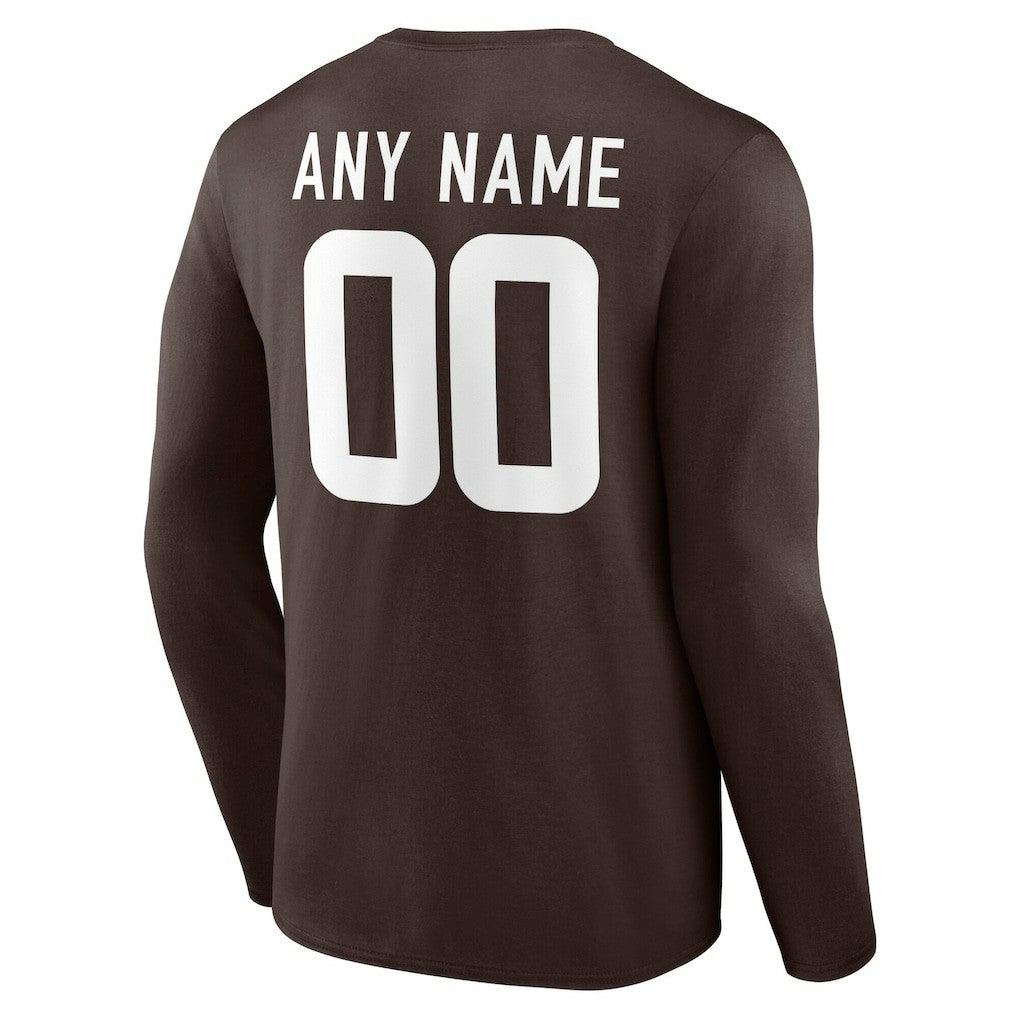 Team Authentic Personalized Name & Number Long Sleeve T-Shirt - Cleveland Browns T-shirts