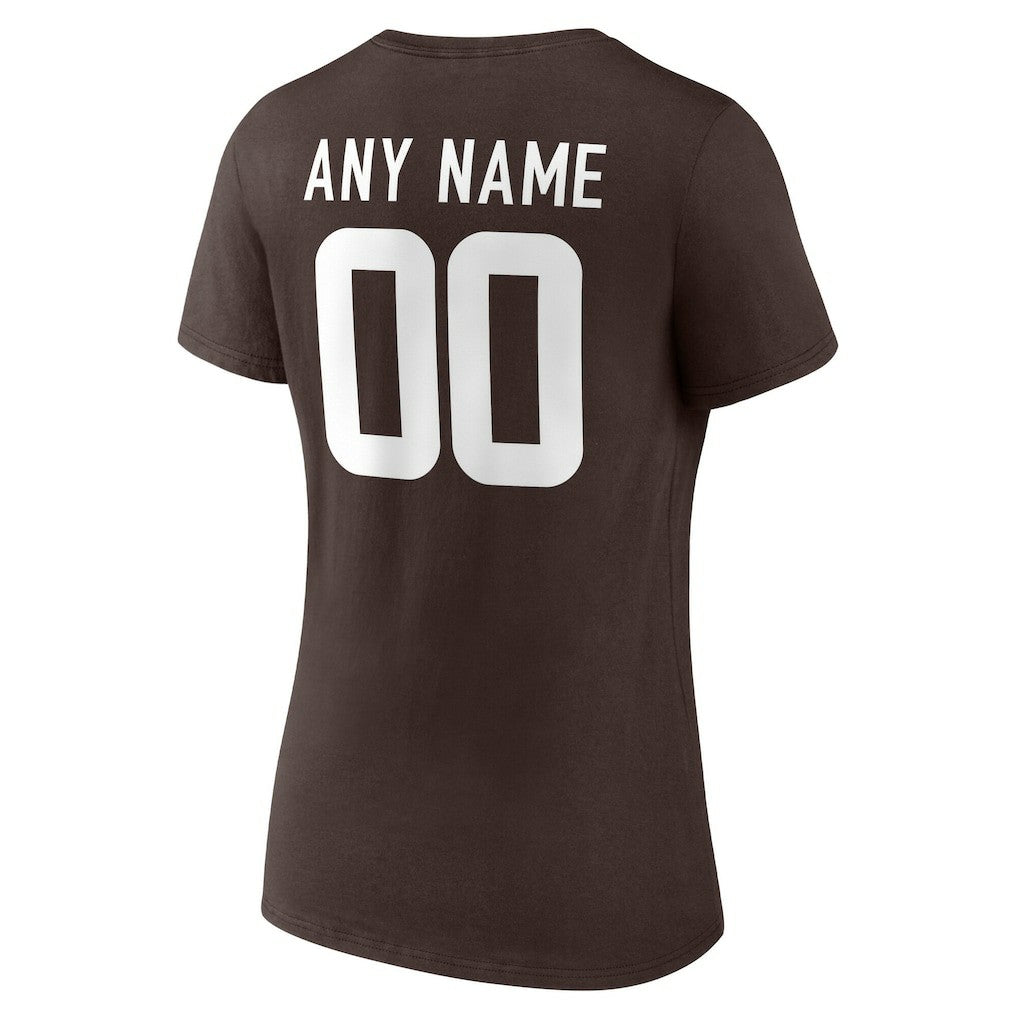 Women's Team Authentic Personalized Name & Number V-Neck T-Shirt - Cleveland Browns T-shirts