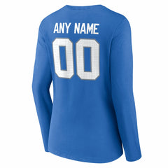 Women's Team Authentic Personalized Name & Number Long Sleeve V-Neck T-Shirt - Detroit Lions T-shirts