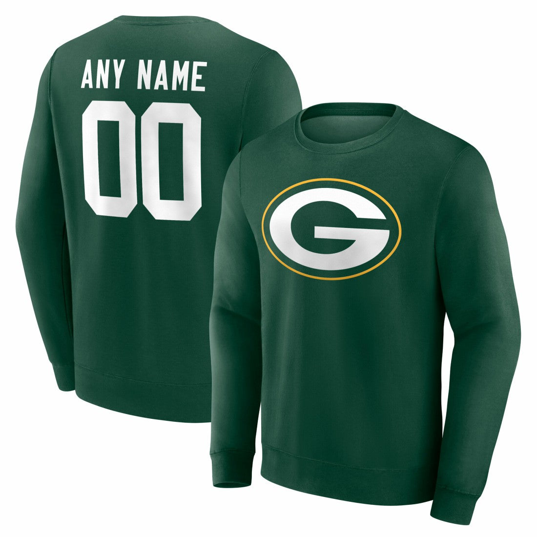Team Authentic Personalized Name & Number Sweatshirt - Green Bay Packers Sweatshirts