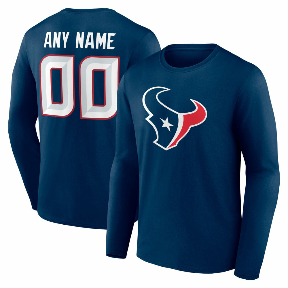 Team Authentic Personalized Name & Number Long Sleeve T-Shirt - Houston Texans T-shirts