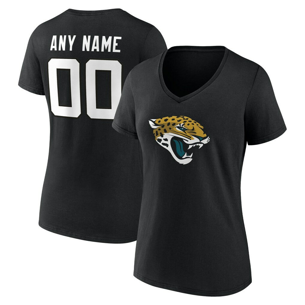 Women's Team Authentic Personalized Name & Number V-Neck T-Shirt - Jacksonville Jaguars T-shirts