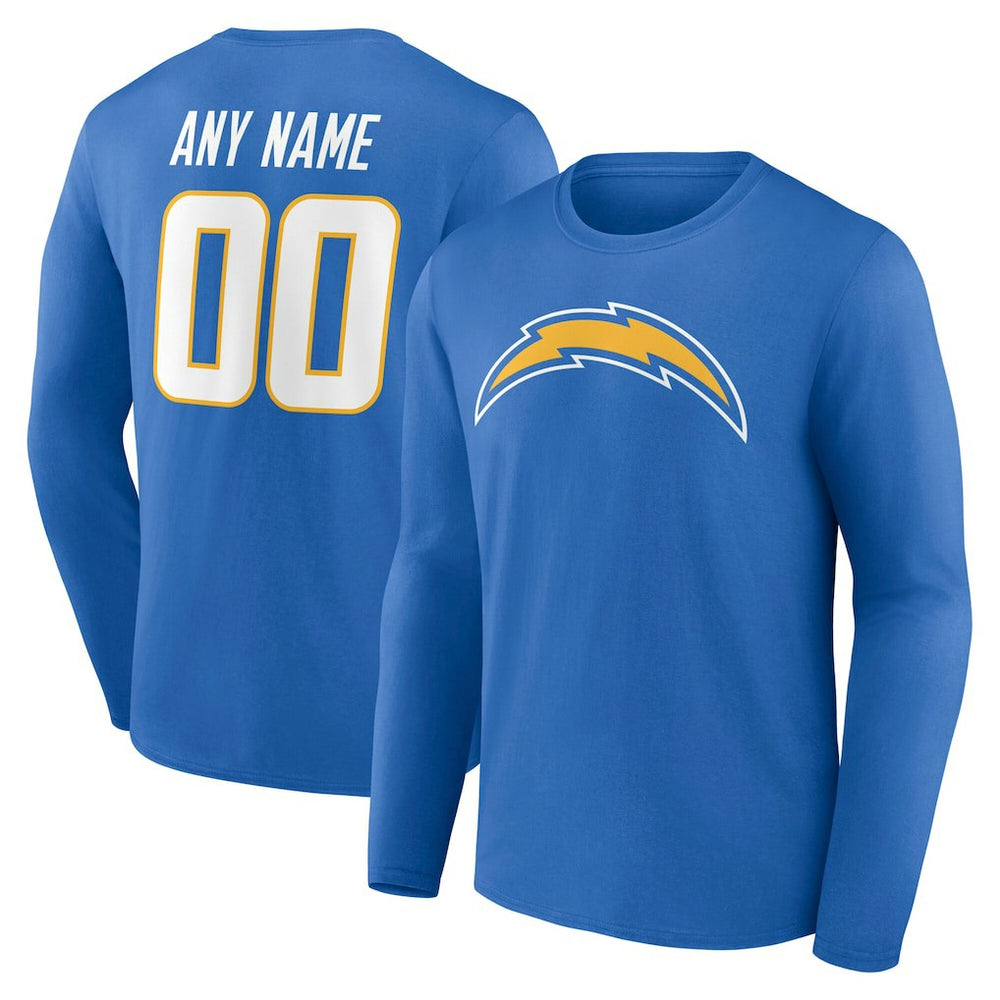 Team Authentic Personalized Name & Number Long Sleeve T-Shirt - Los Angeles Chargers T-shirts