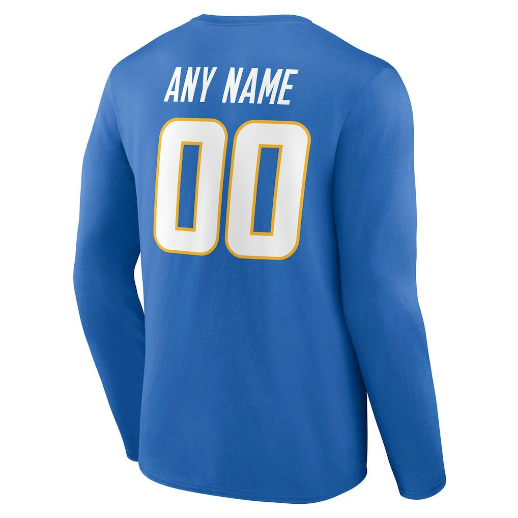Team Authentic Personalized Name & Number Long Sleeve T-Shirt - Los Angeles Chargers T-shirts