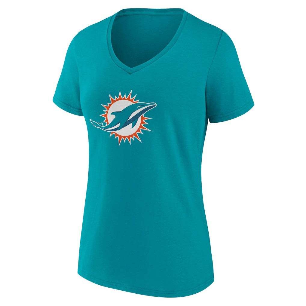 Women's Team Authentic Personalized Name & Number V-Neck T-Shirt - Miami Dolphins T-shirts